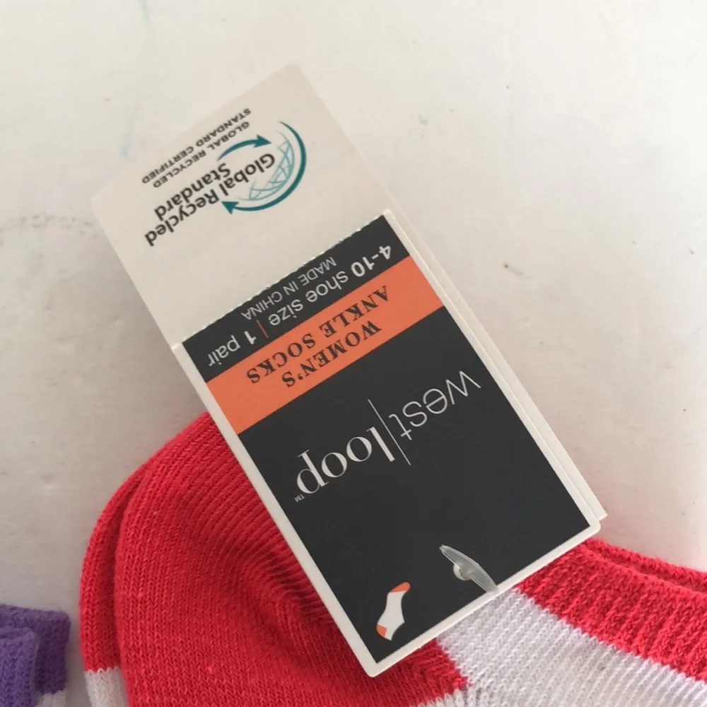 WEST LOOP SET OF TWO PATTERNED ANKLE SOCKS NWT